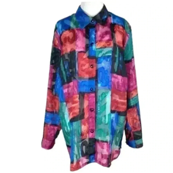 Clothes womens top size 1X multicolored Paisley - Picture 1 of 10